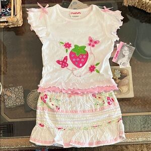 Flapdoodles Pink & White Strawberry and Butterfly Set 🍓🌹